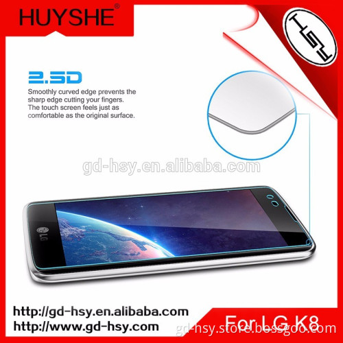 For LG K8 Mobile Phone Accessories Factory In China 0.3mm 2.5D 9H Tempered Glass Screen Protector for LG K8 5 Inch